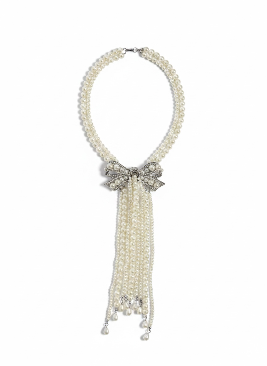 Pearl Bow tie Necklace
