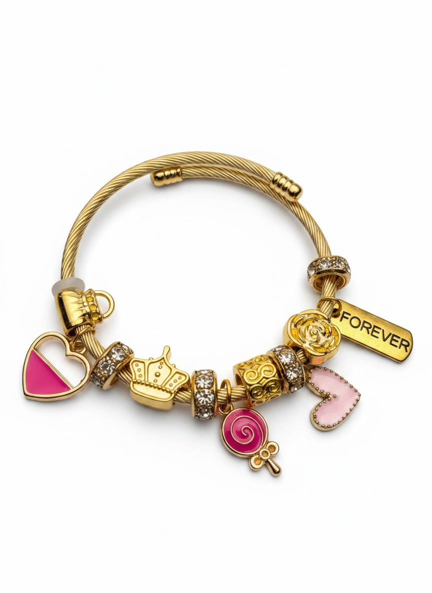 Phoenix Custom Charm Bracelet Gold 5