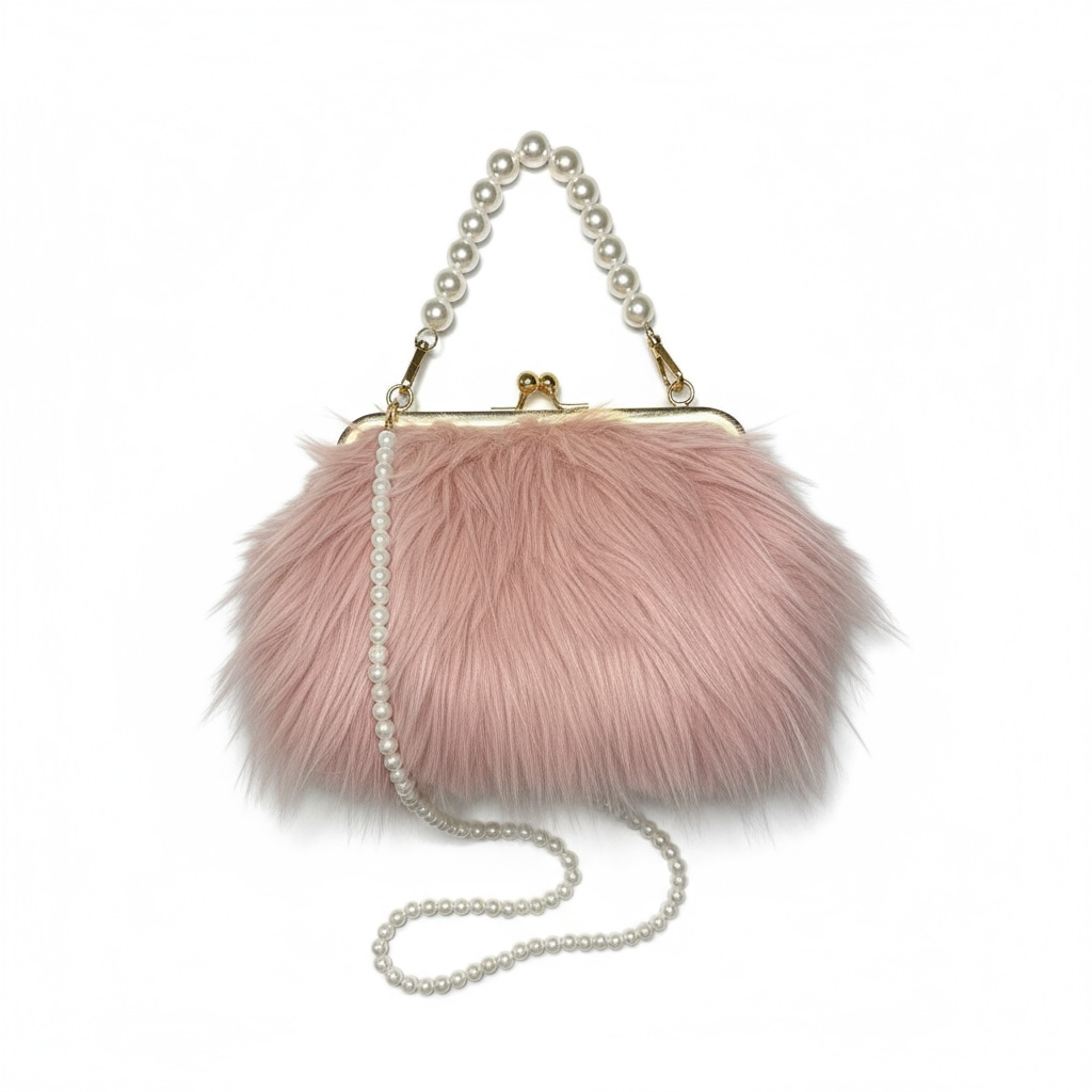 Pink Pearl Fur Bag
