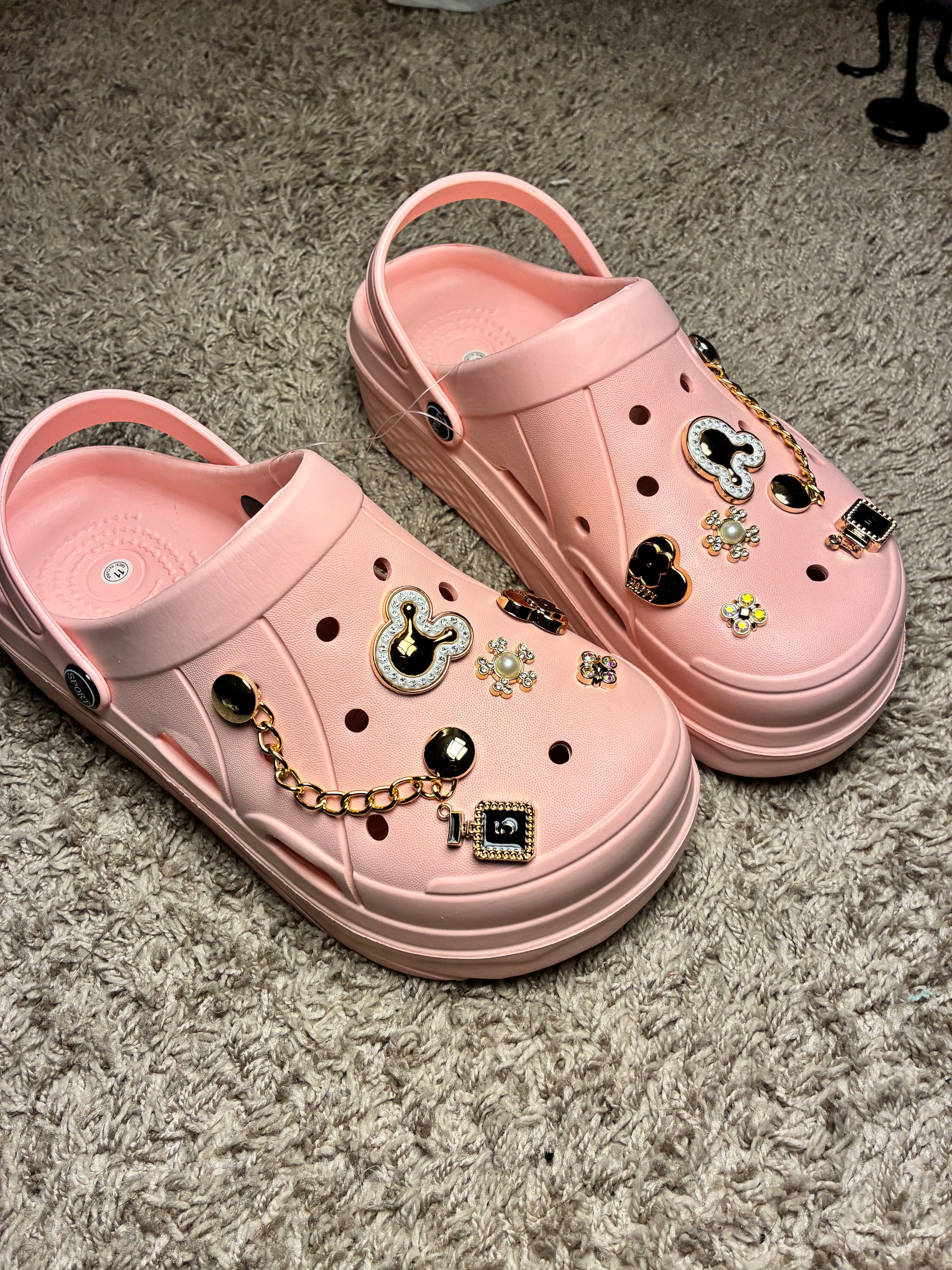 Pink Mickey Platform Crocs