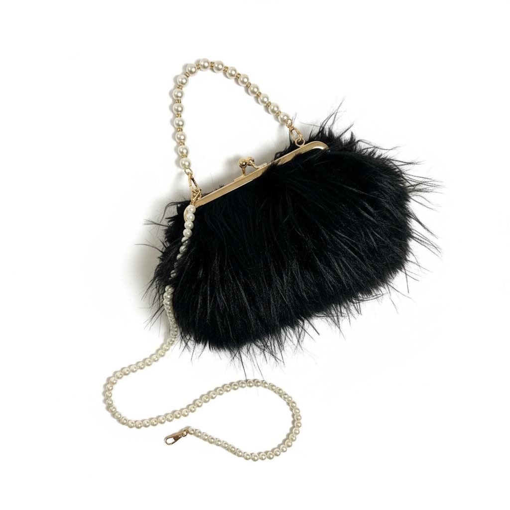 Black Pearl Fur Purse