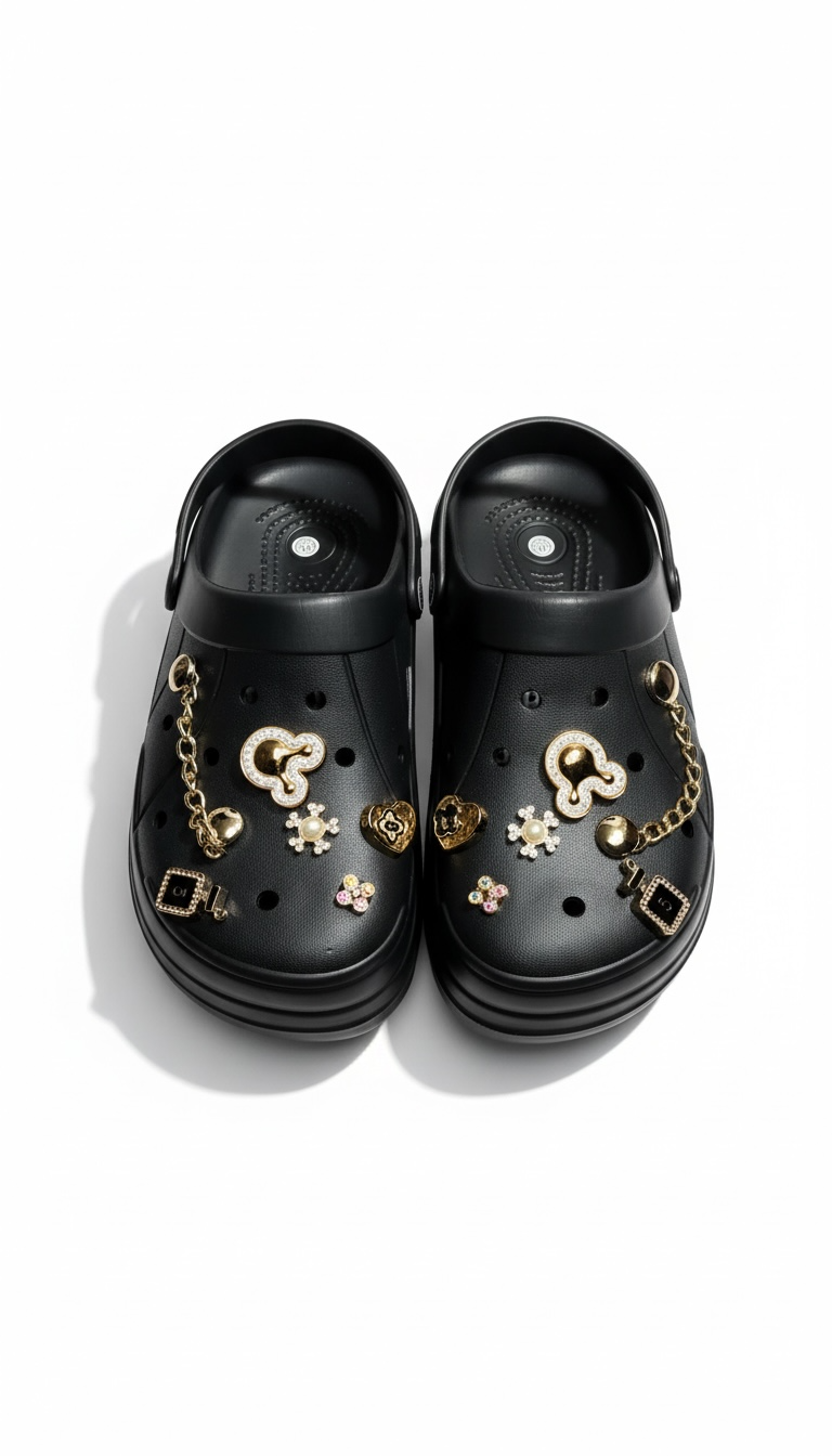 Black Mickey Platform Crocs