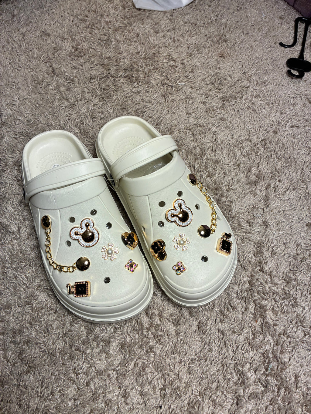 Beige Mickey Platform Crocs