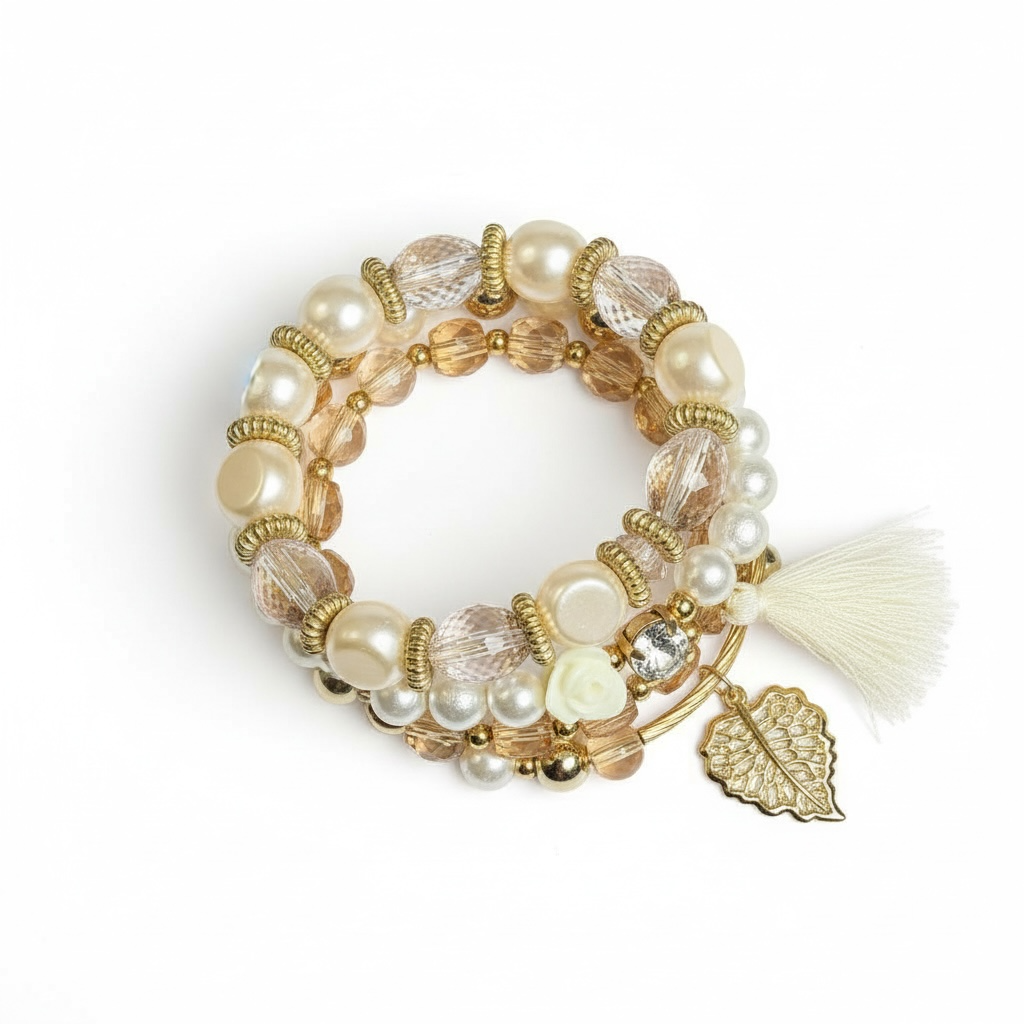 White Tassel Cluster Bracelet