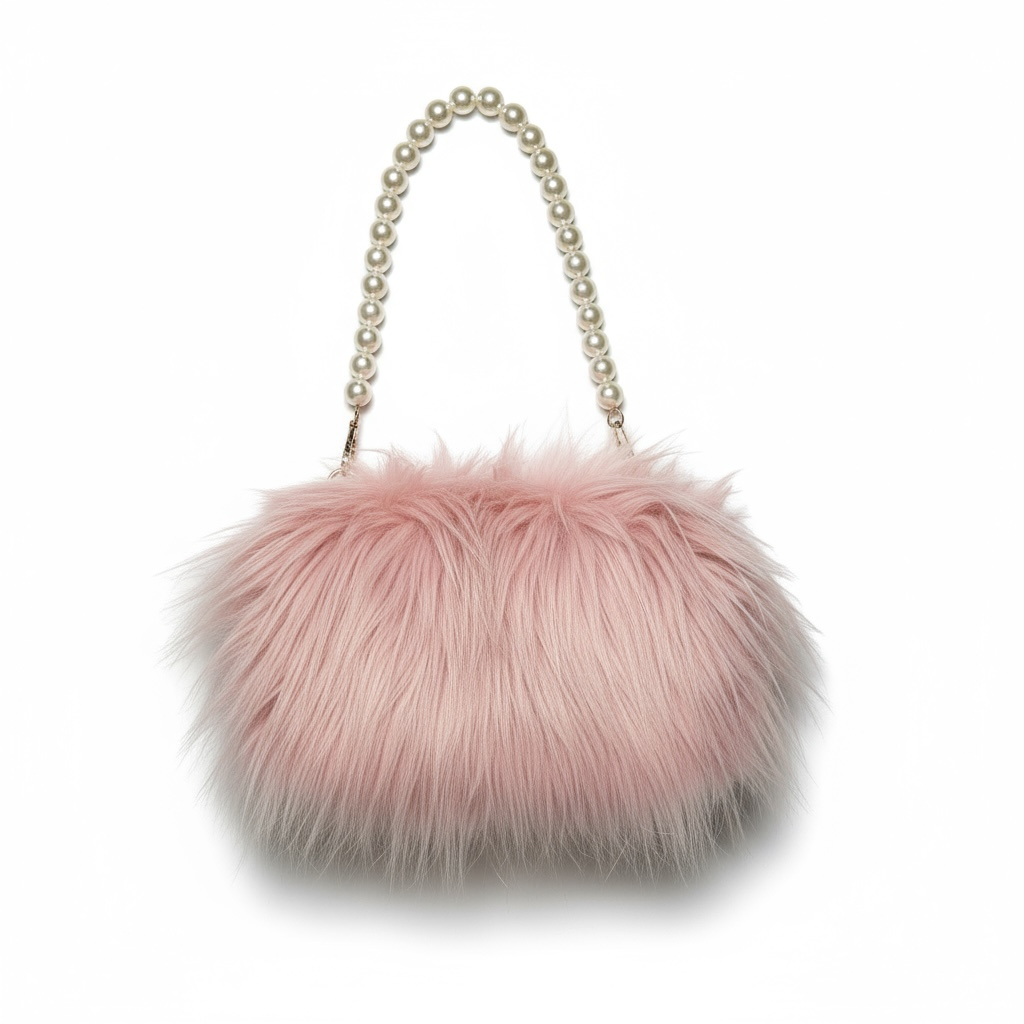 Pink Pearl Fur Bag