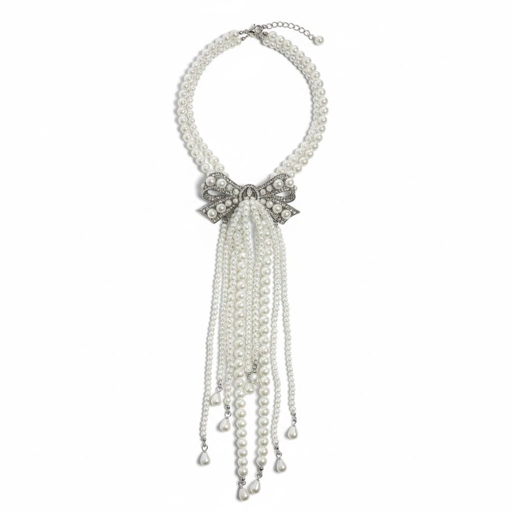 Pearl Bow tie Necklace