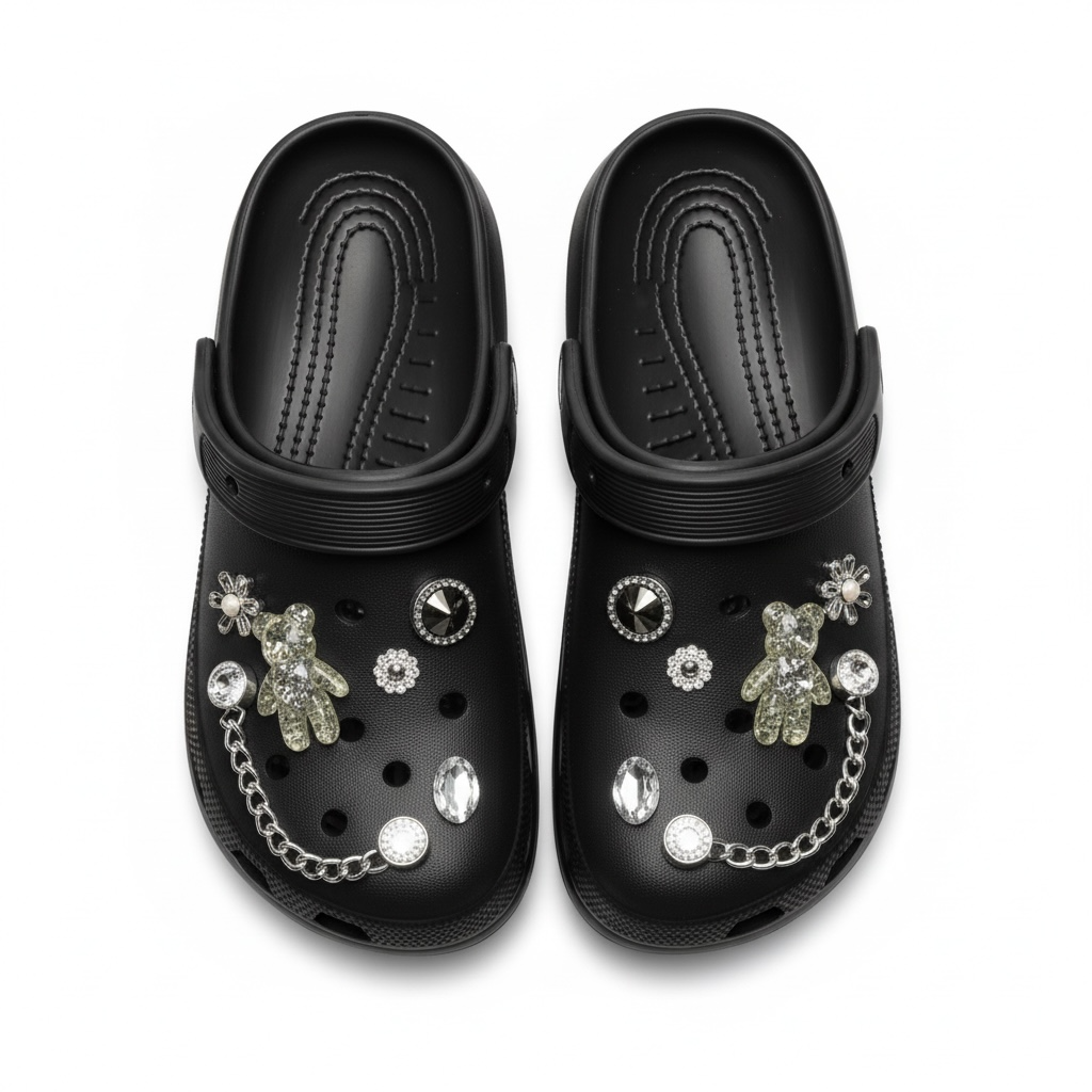 Black Teddy Crocs