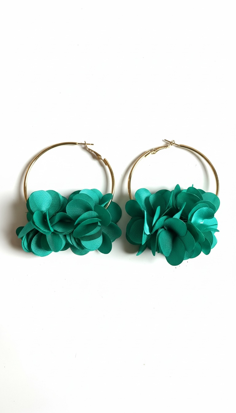 Blue Petal Hoops