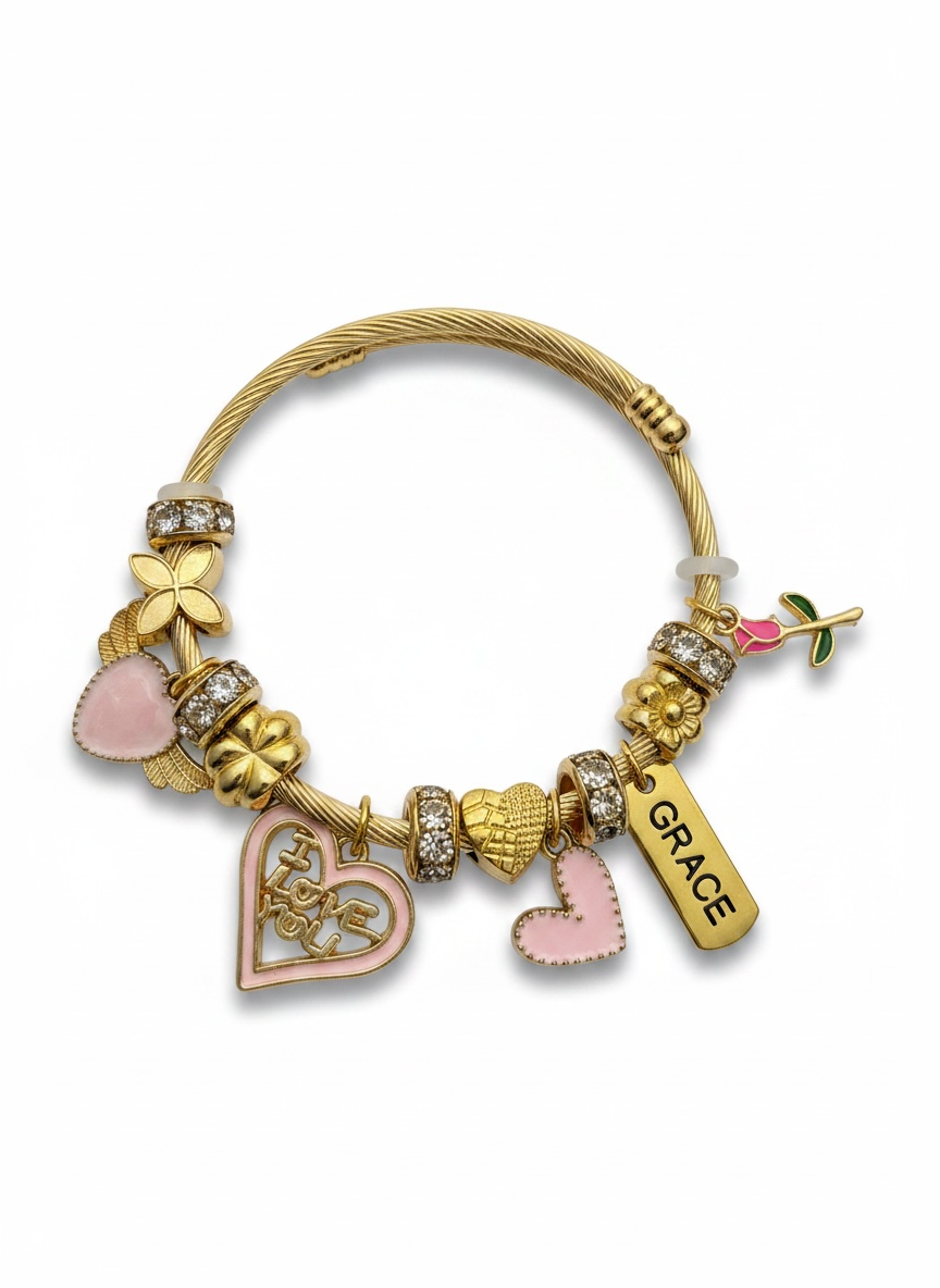 Phoenix Custom Charm Bracelet Gold 3