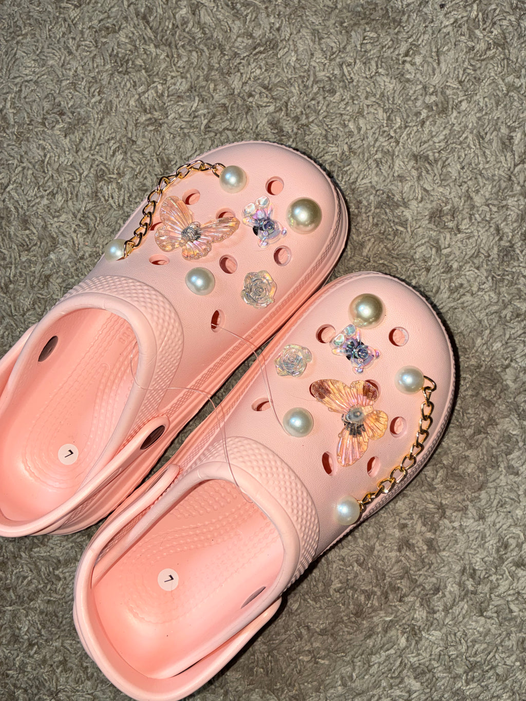 Pink Platform charm Crocs