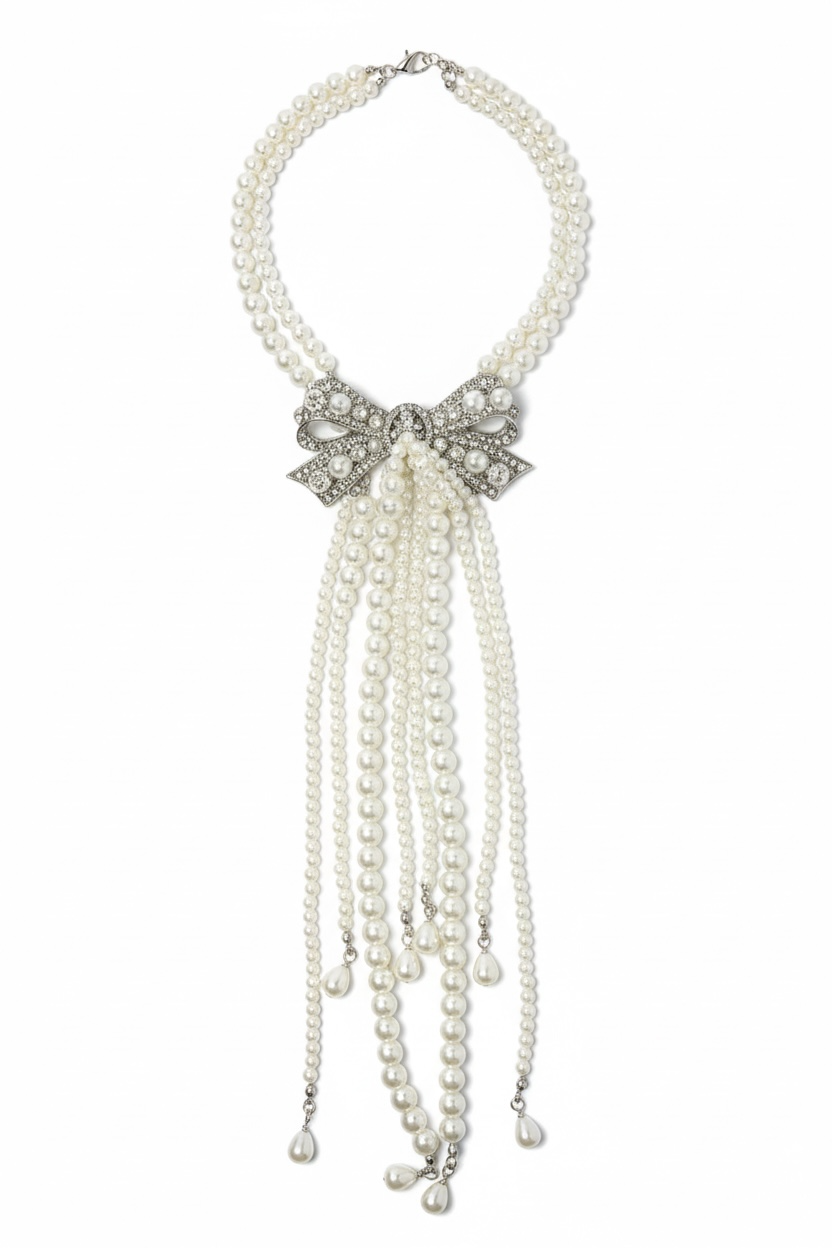 Pearl Bow tie Necklace