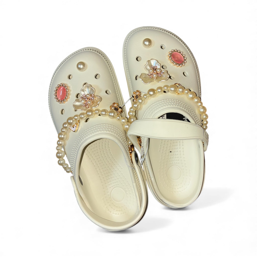 Beige Pearl Charm Croc