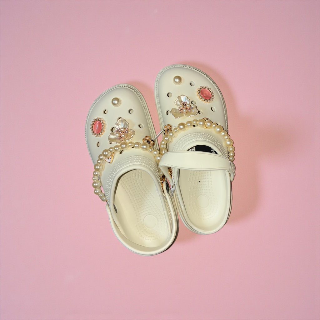 Beige Pearl Charm Croc