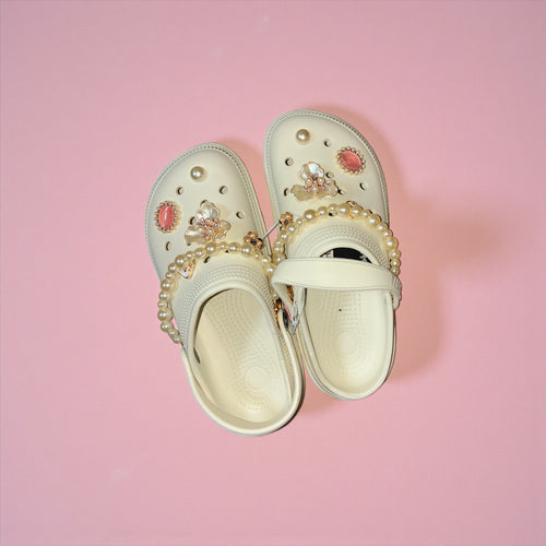 Beige Pearl Charm Croc