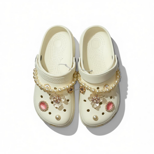 Beige Pearl Charm Croc