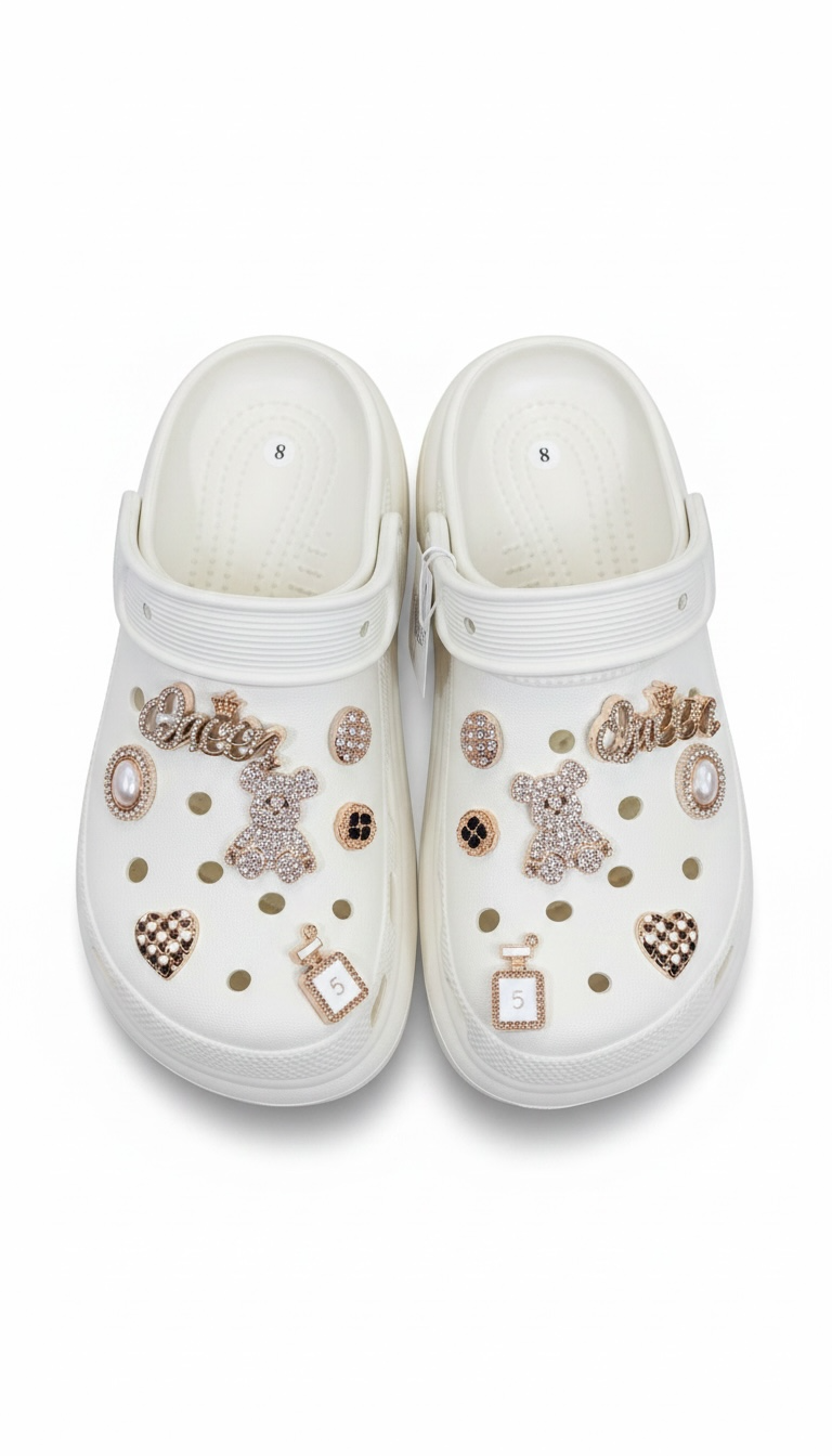 Beige Queen Crocs