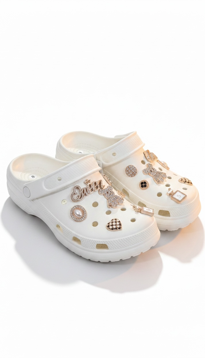 Beige Queen Crocs